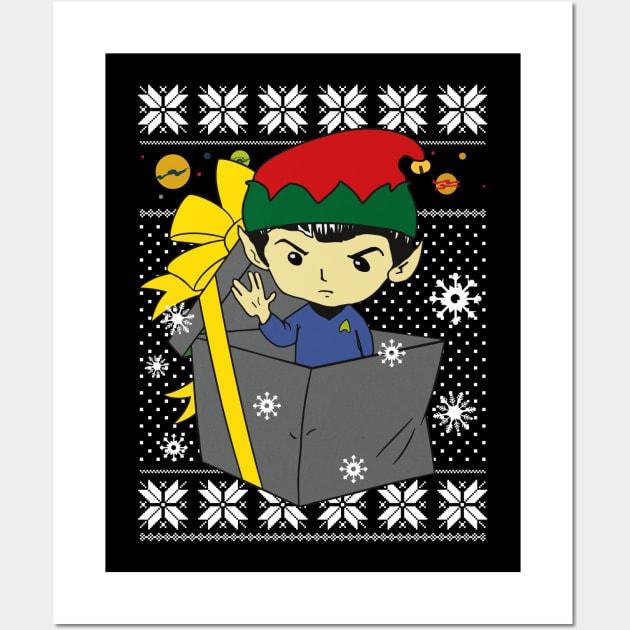 Spock xmas fair isle Wall Art by anneliarmo